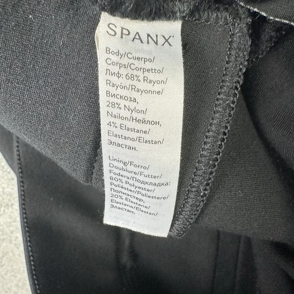 Spanx Slim Straight Perfect Pants Womens Medium Petite Black Stretch Career READ - Picture 5 of 11